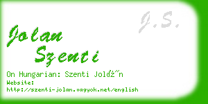 jolan szenti business card